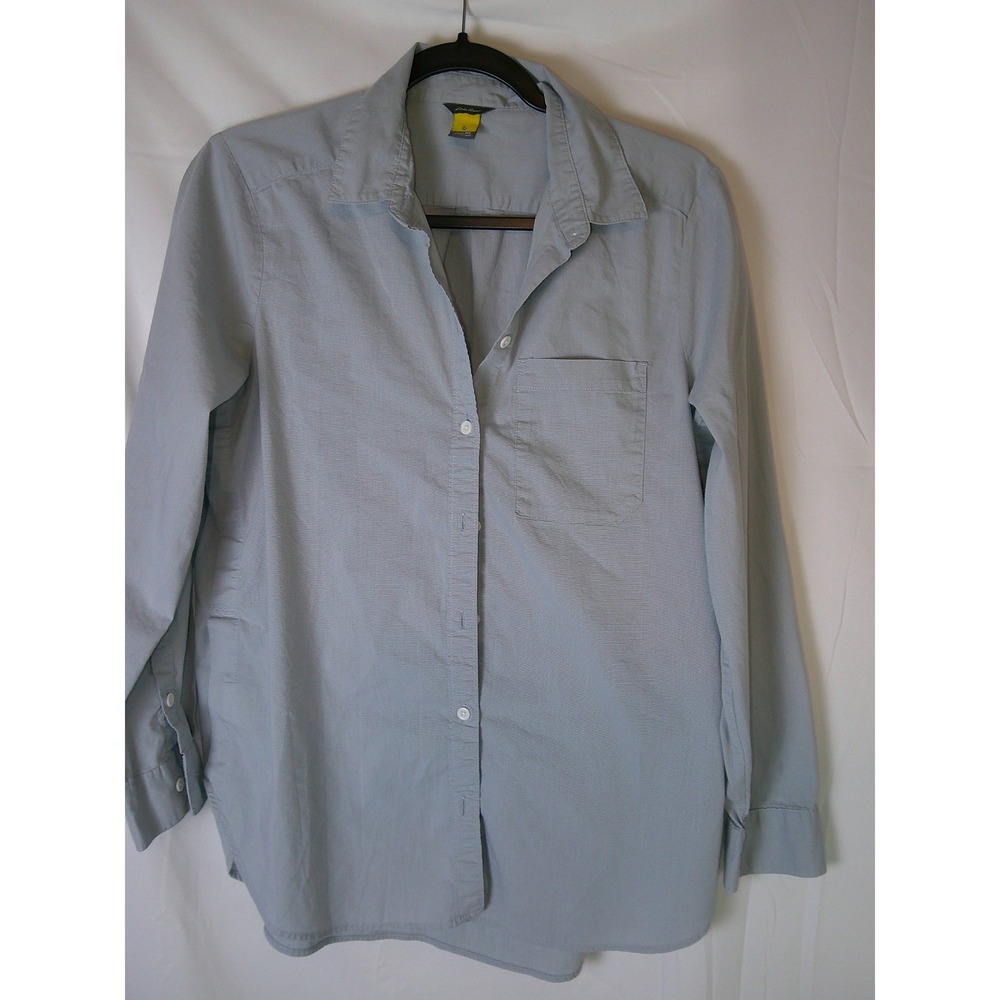 Eddie Bauer Womens Long Sleeve‎ Button Up Shirt Light Blue Striped Size M